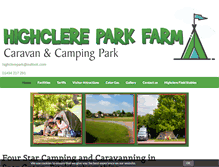 Tablet Screenshot of highclerefarmpark.co.uk